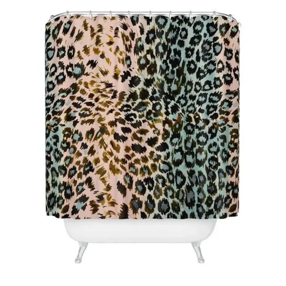 SOCIETY6 X MARTA BARRAGAN NWT abstract cheetah shower curtain -68x72